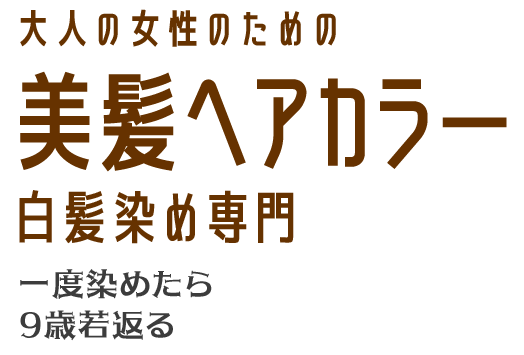 大人の女性のための美髪ヘアカラー白髪染め専門